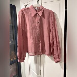 Zara Peony Shirt w/ Jewel Buttons